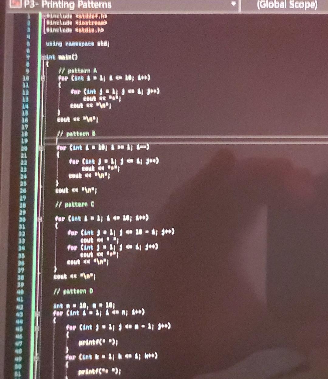 Solved Write Nested loops to print patterns. Use up to two | Chegg.com