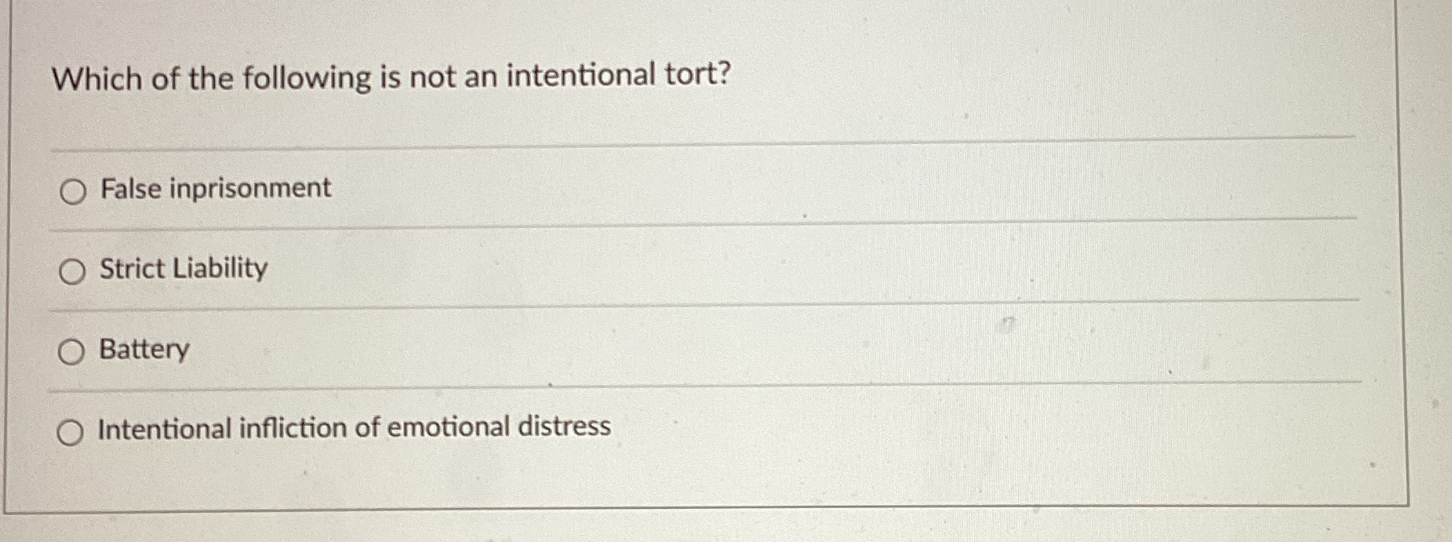 Solved Which of the following is not an intentional | Chegg.com