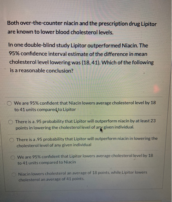 Solved Both overthecounter niacin and the prescription