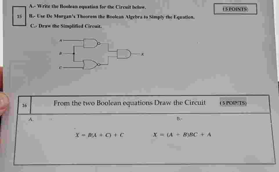 Solved A.- ﻿Write the Boolean equation for the Circuit | Chegg.com