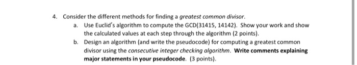 Solved 4. Consider the different methods for finding a | Chegg.com