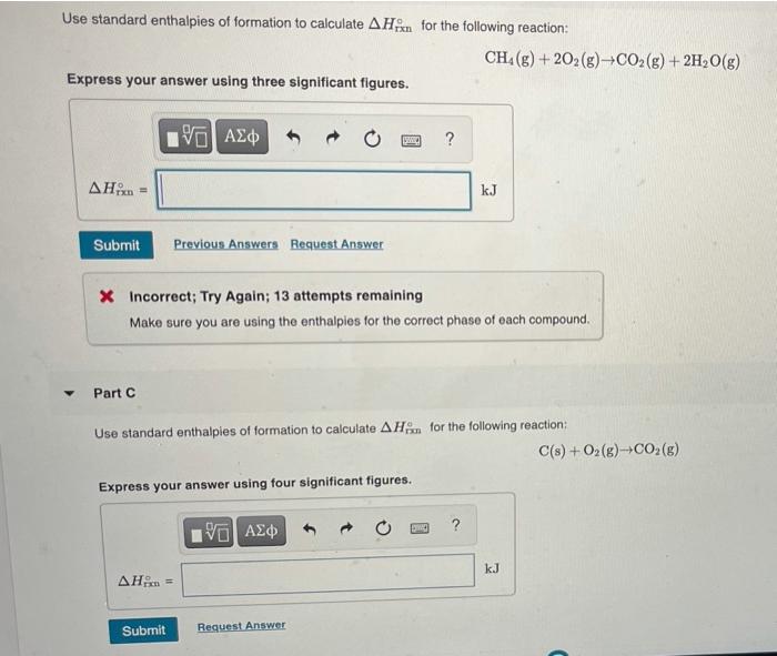 Solved Use standard enthalpies of formation to calculate