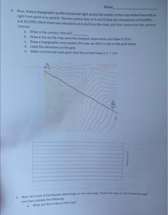 Solved Name: Contour Interval 20 Meters A. What Direction | Chegg.com