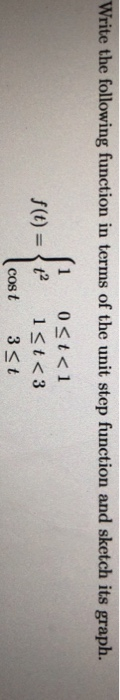 Solved Write the following function in terms of the unit | Chegg.com