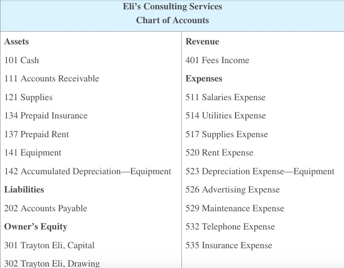 Chart Of Accounts For It Consulting Company