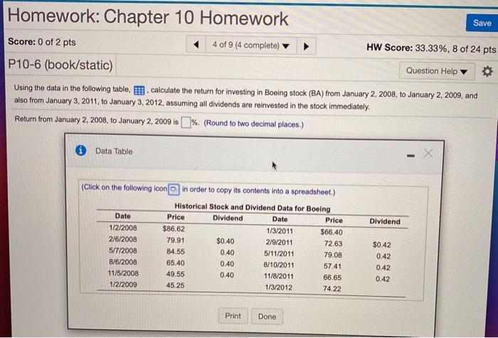 Solved Homework: Chapter 10 Homework Save Score: 0 of 4 pts | Chegg.com
