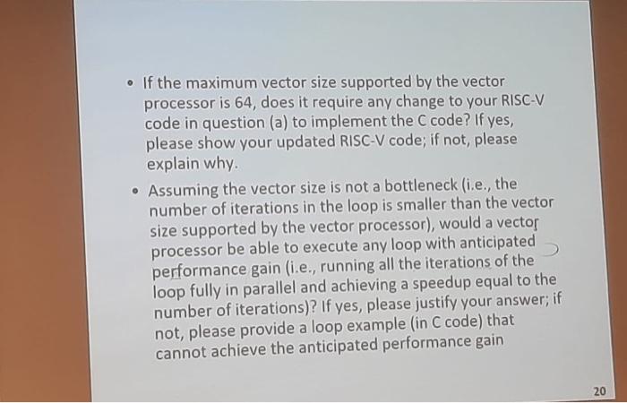Solved - If the maximum vector size supported by the vector | Chegg.com