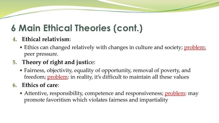 Solved Choose one or more of six ethical theories which most | Chegg.com