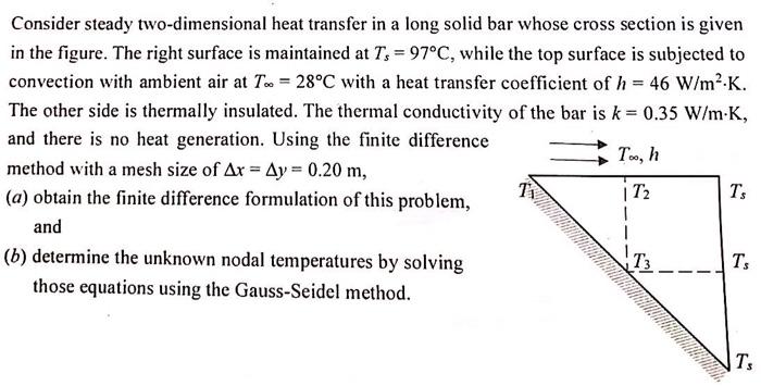 Solved Consider steady two-dimensional heat transfer in a | Chegg.com