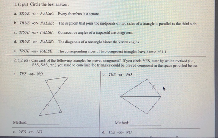 Answered: D Circle one of the following: sss SAS…