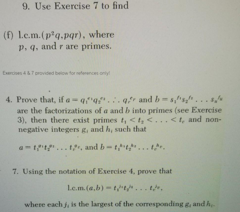 Solved 9 Use Exercise 7 To Find F 1 C M P Q Por Whe Chegg Com