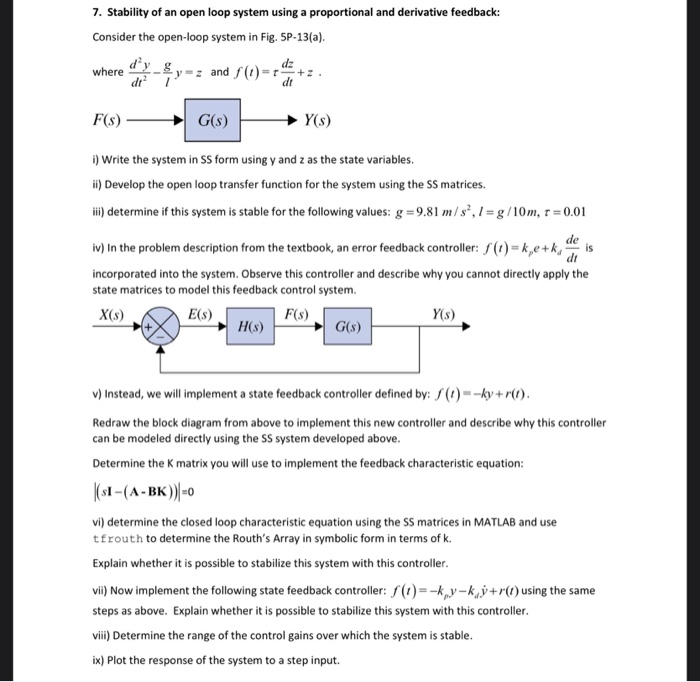 7. Stability of an open loop system using a | Chegg.com