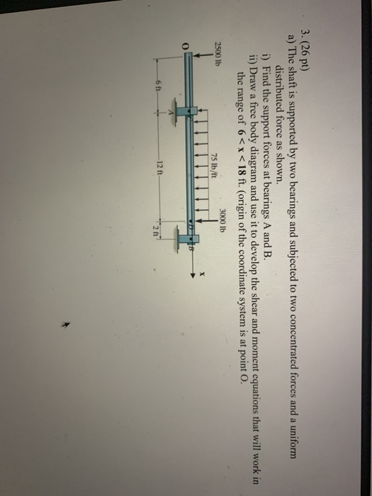 Solved 3. (26 Pt) A) The Shaft Is Supported By Two Bearings | Chegg.com