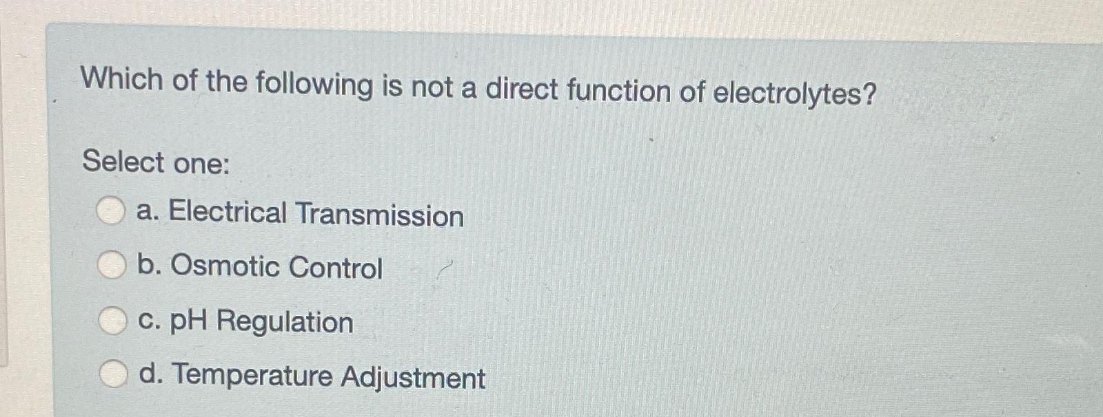 Solved Which of the following is not a direct function of | Chegg.com
