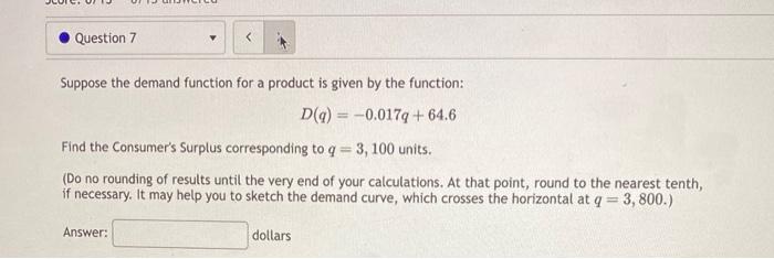 Solved Suppose the demand function for a product is given by | Chegg.com