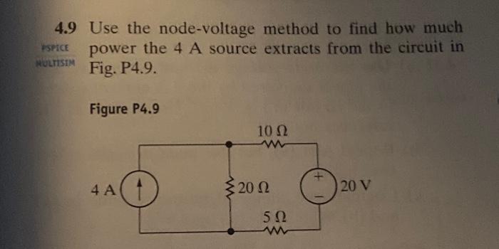 [Solved]: 4.9 Use the node-voltage method to find how much S