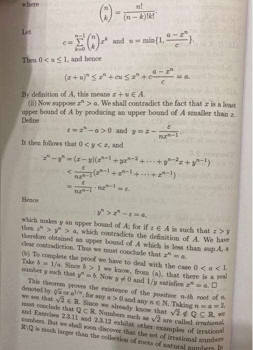 Solved Prove That X^2=2 Has A Solution In The Real Number • | Chegg.com