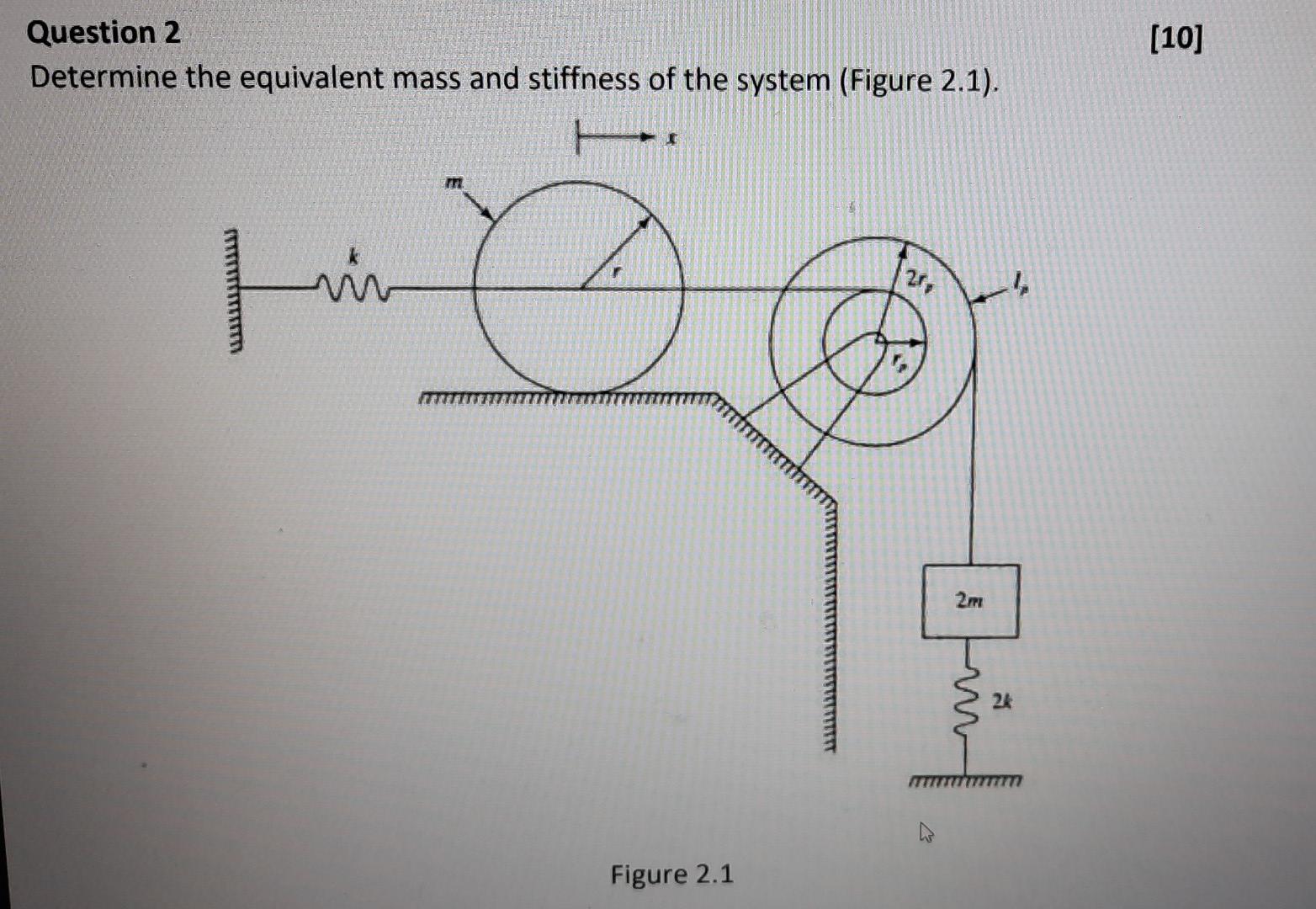 Solved Question 2 Determine the equivalent mass and | Chegg.com