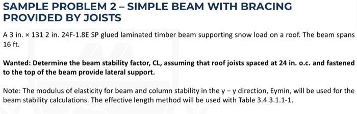 Solved SAMPLE PROBLEM 2 - SIMPLE BEAM WITH BRACING PROVIDED | Chegg.com