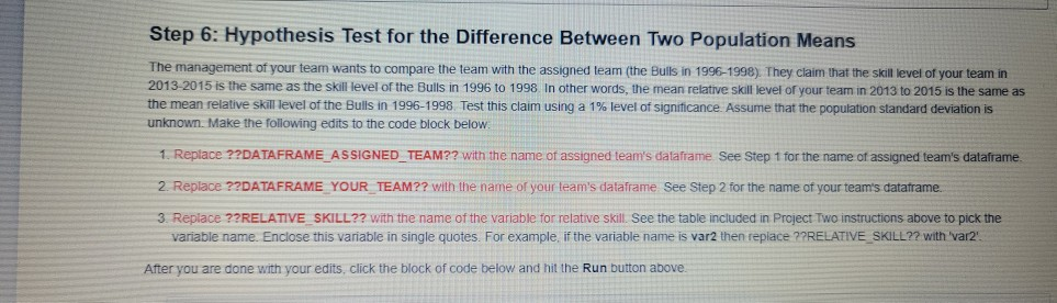(solved) project two: hypothesis testing and code in... Project Two: Hypothesis Testing This notebook | Chegg.com