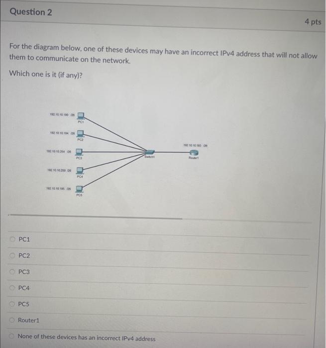 Solved For the diagram below, one of these devices may have | Chegg.com