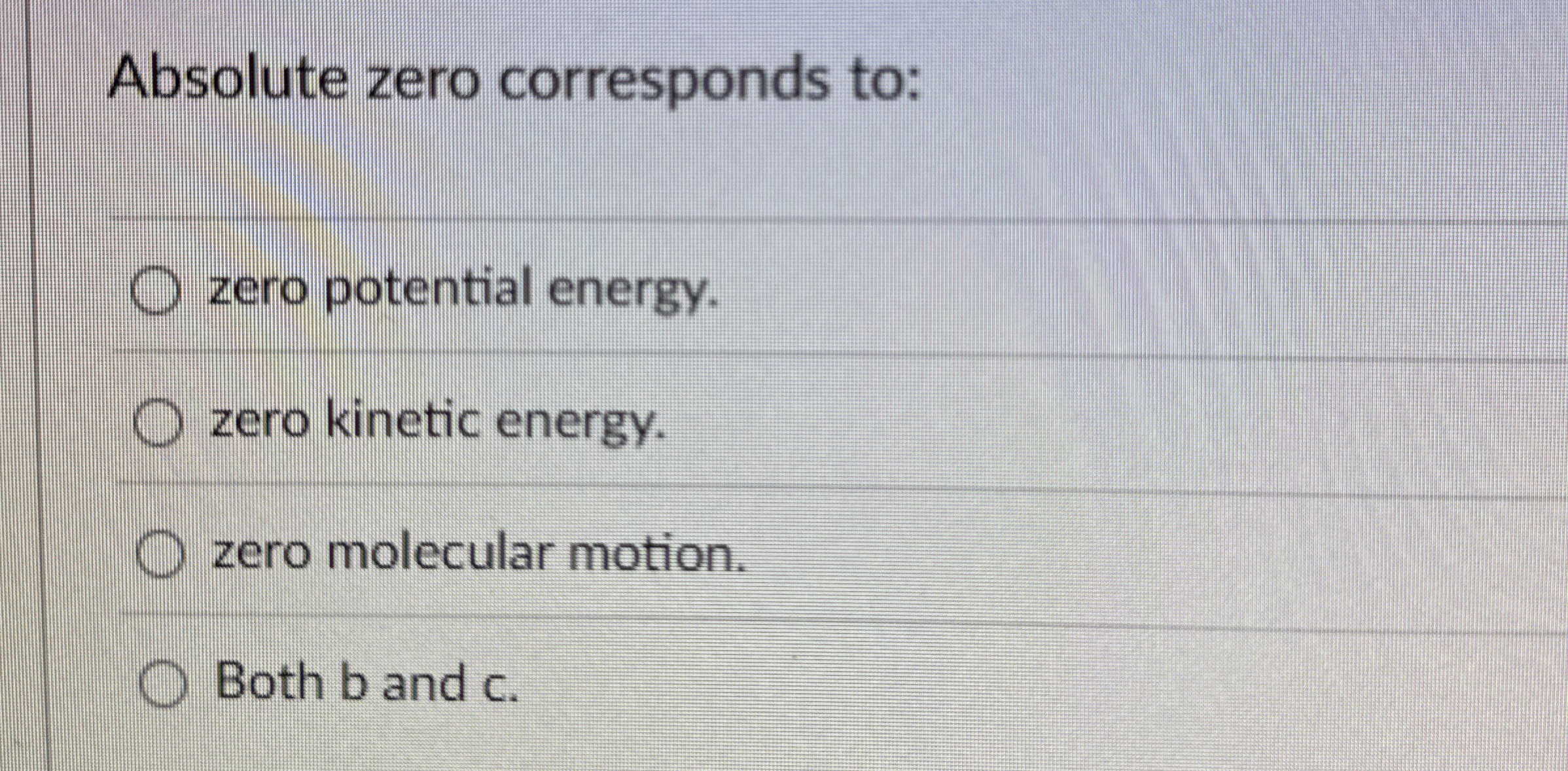 Solved Absolute zero corresponds tozero potential