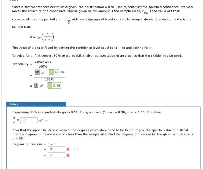 Solved Since A Sample Standard Deviation Is Given The T Chegg Com