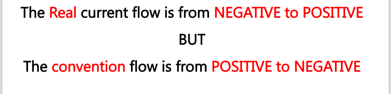 Solved The Real current flow is from NEGATIVE to | Chegg.com
