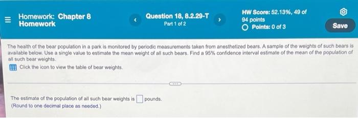 Solved Homework: Chapter 8 Homework Question 8, 8.1.21-T | Chegg.com