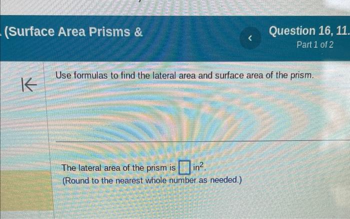 find the lateral area of the prism quizlet