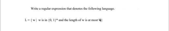 Solved Write a regular expression that denotes the following | Chegg.com