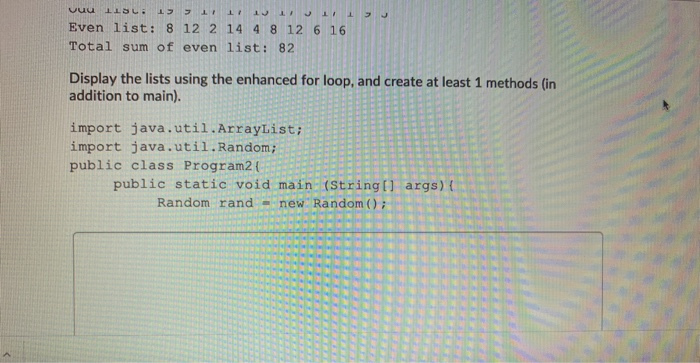 Solved Complete Program2 that generates an array list of 20 | Chegg.com