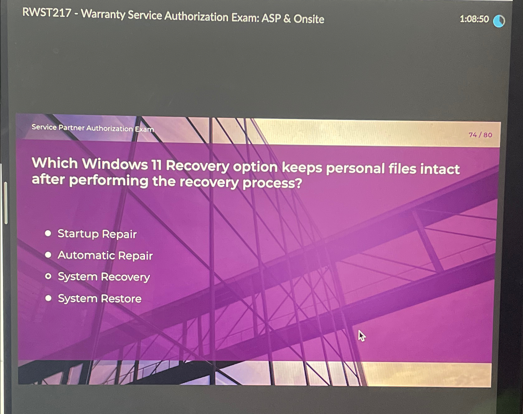 Solved RWST217 ﻿Warranty Service Authorization Exam ASP &