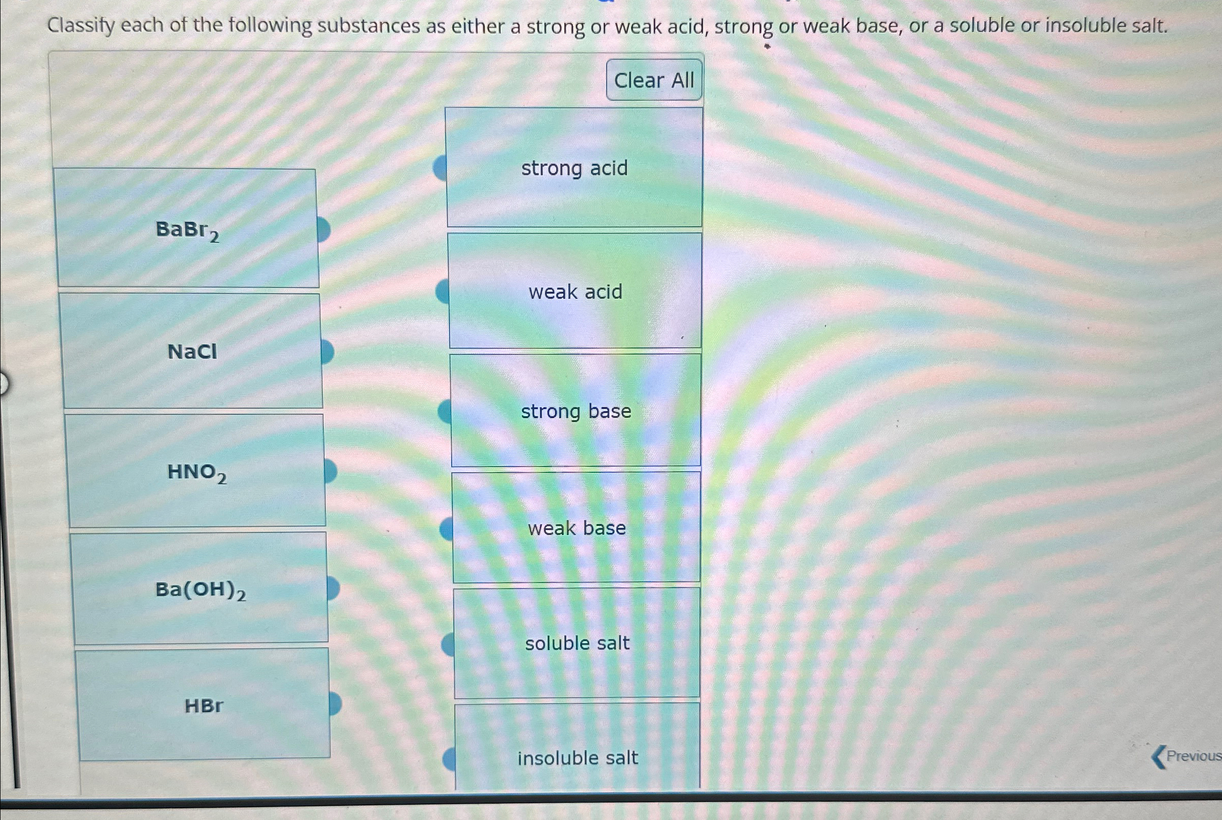 Solved Classify each of the following substances as either a | Chegg.com