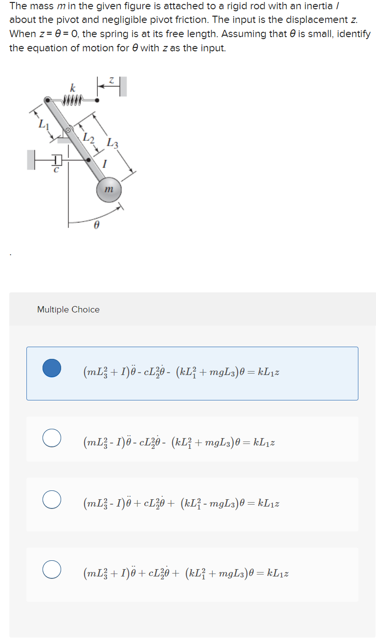 Solved The mass m ﻿in the given figure is attached to a | Chegg.com