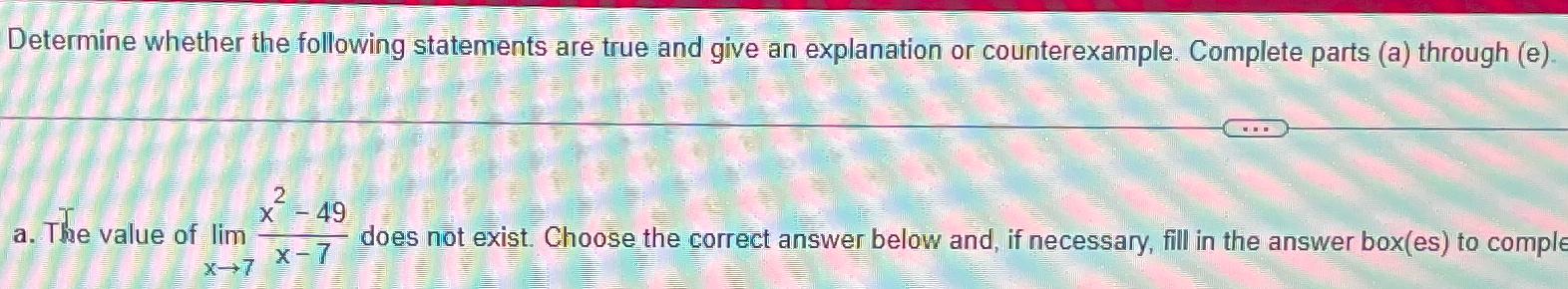 Solved Determine whether the following statements are true | Chegg.com