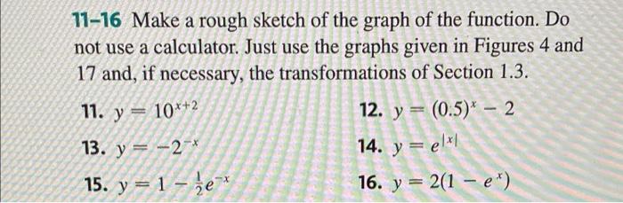 Solved 11–16 Make a rough sketch of the graph of the | Chegg.com