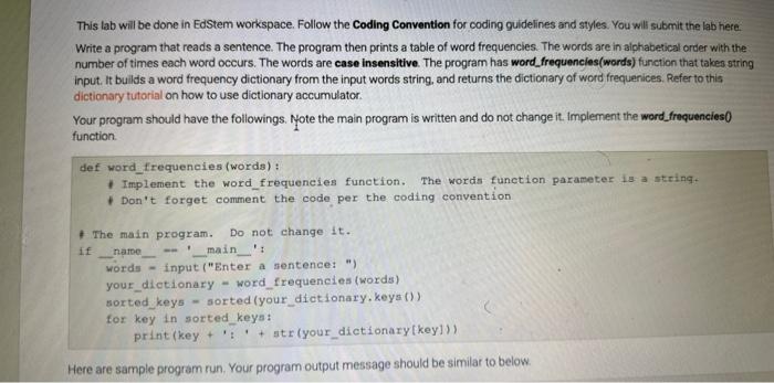 Solved This lab will be done in EdStem workspace. Follow the | Chegg.com