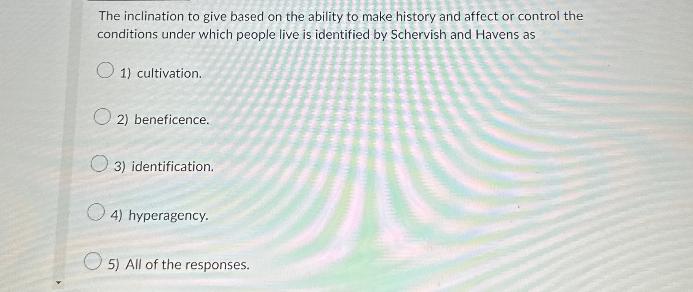 Solved The inclination to give based on the ability to make | Chegg.com