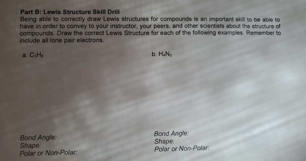 Part B Lewis Structure Skill Drill Being Able To Chegg Com