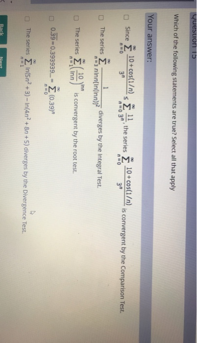 Solved Question 15 Which of the following statements are | Chegg.com