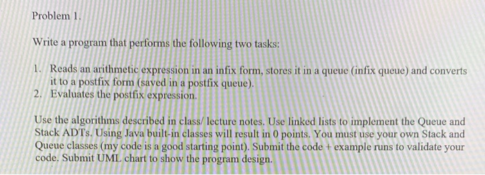 Problem 1. Write a program that performs the | Chegg.com