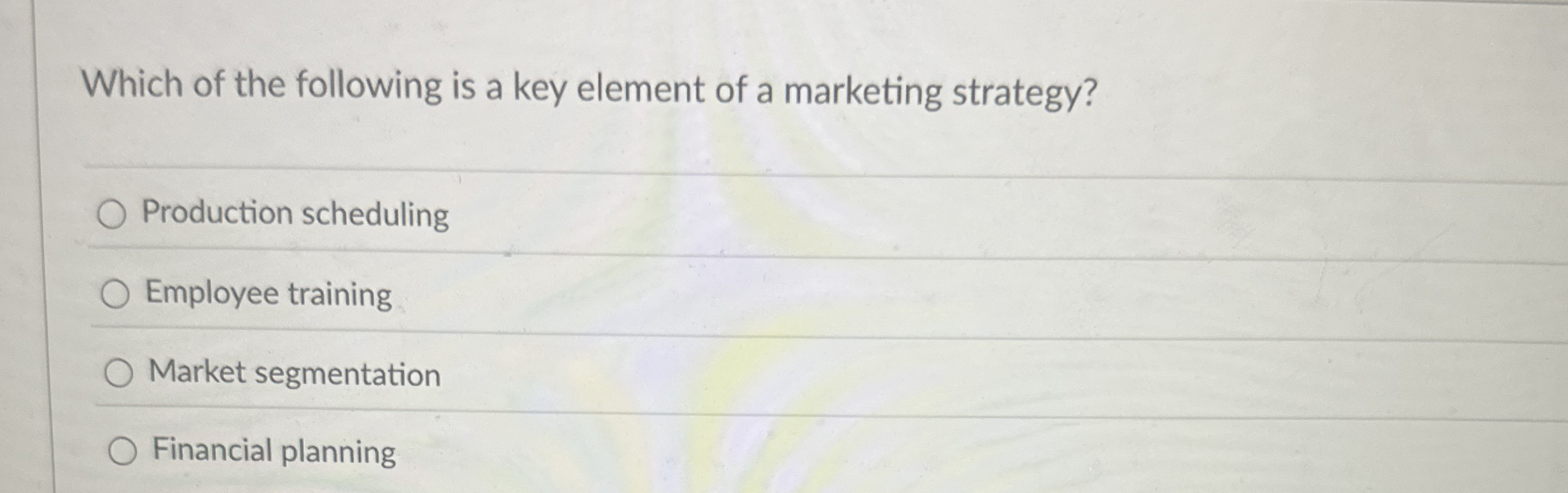 Solved Which of the following is a key element of a | Chegg.com