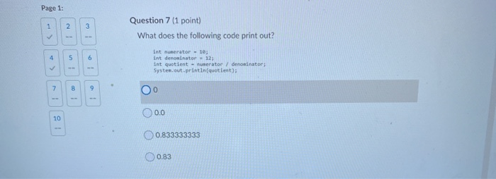 Solved Page 1 Question 2 (1 point) Which of the following is | Chegg.com