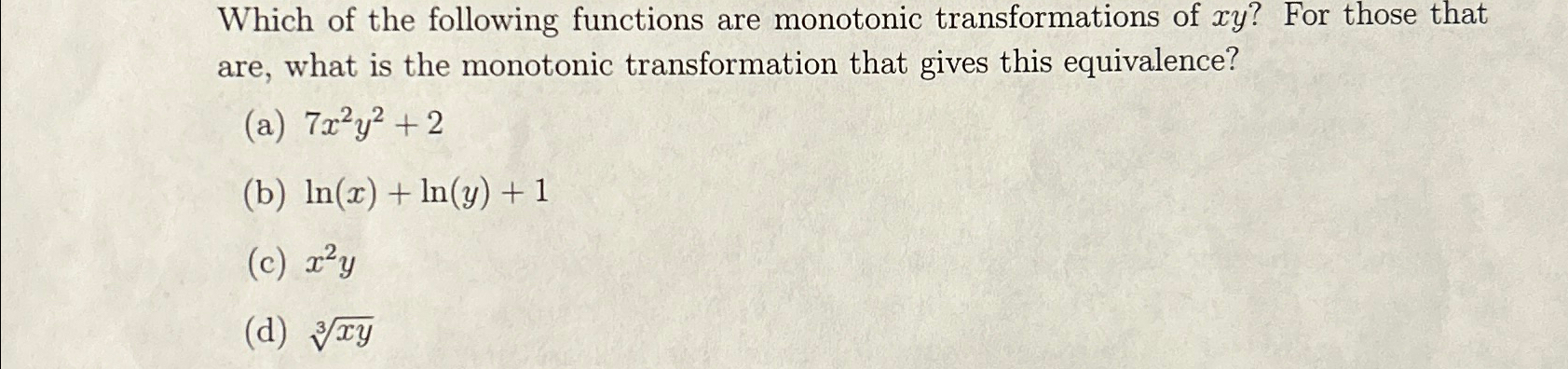 Solved Which of the following functions are monotonic | Chegg.com