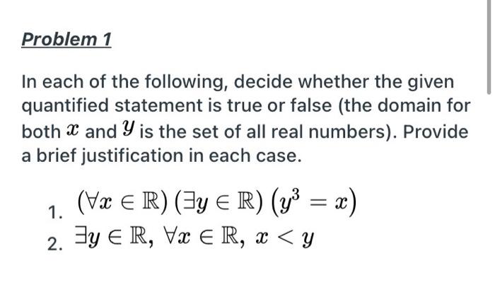 Solved In each of the following, decide whether the given | Chegg.com