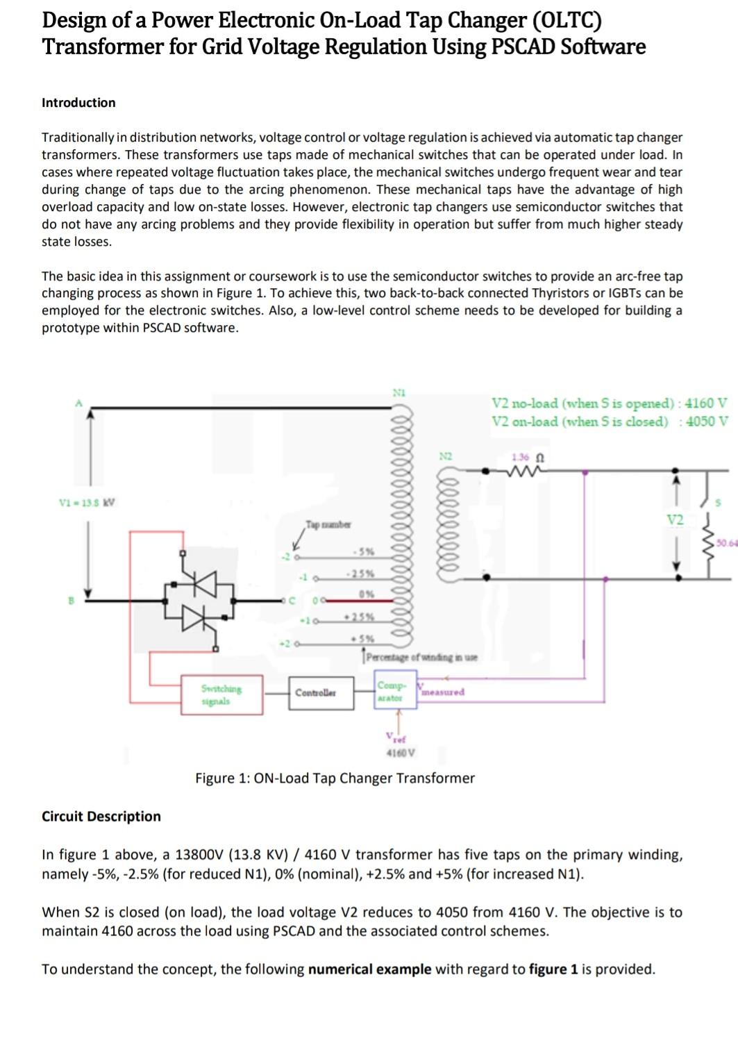 Design of a Power Electronic OnLoad Tap Changer