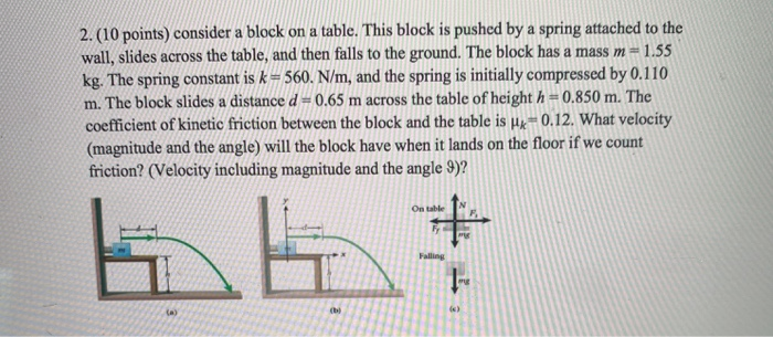 Spring Block Off Table Physics Solved 2.(10 points) consider a block on a table. This block | Chegg.com