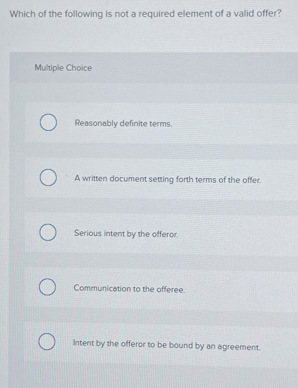 Solved Which of the following is not a required element of a | Chegg.com