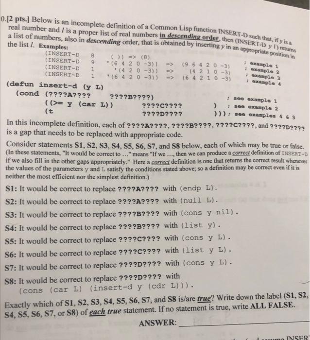 Solved 0 2 pts below is an incomplete definition of a chegg